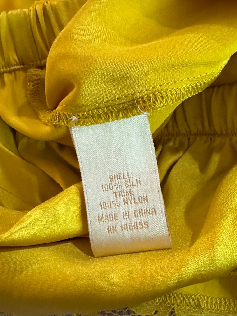 Gold Hawk Silk Lace Trim Lingerie Inspired Shorts Yellow - Size Small - NWOT - Picture 8 of 9